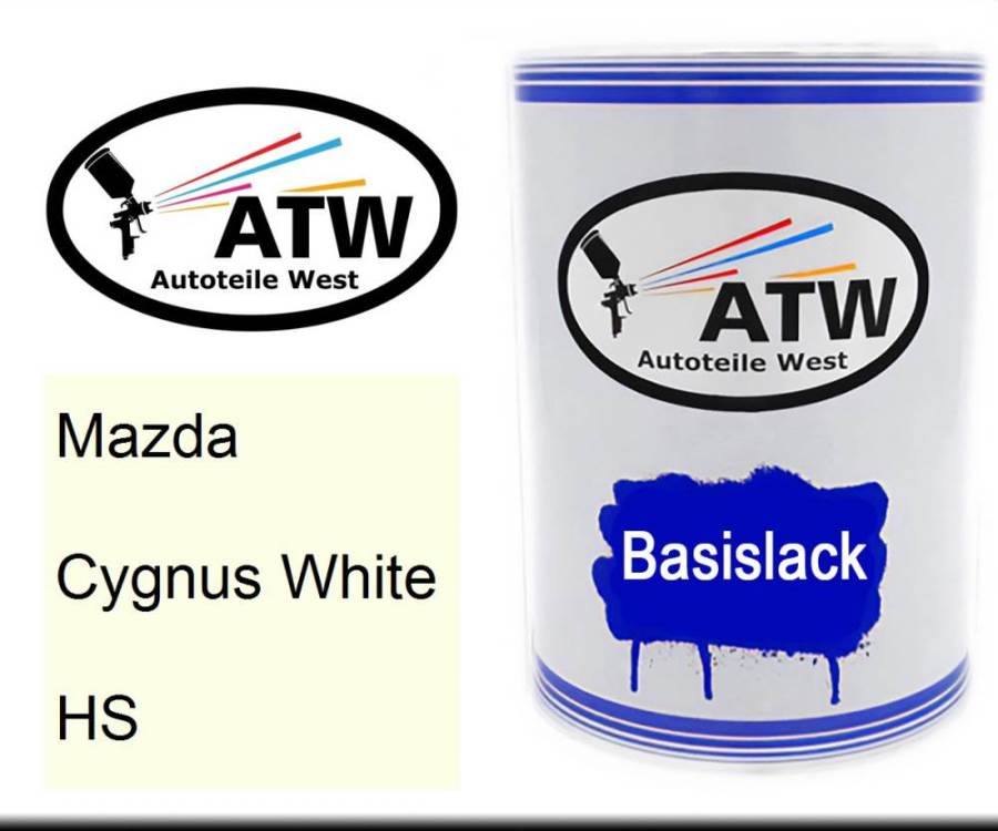 Mazda, Cygnus White, HS: 500ml Lackdose, von ATW Autoteile West.